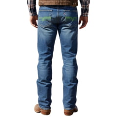 Calça Masculina Race Bull Tradicional Stone Bigode Bordado Verde Ref: 034.ST