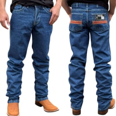 Calça Masculina Race Bull Tradicional Stone Bordado Laranja Ref: 025.ST