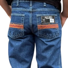 Calça Masculina Race Bull Tradicional Stone Bordado Laranja Ref: 025.ST