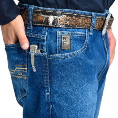 Calça Masculina Rodeo Farm Canivete Jeans Destroyed Bolso Bordado Ref: 100 50 00195