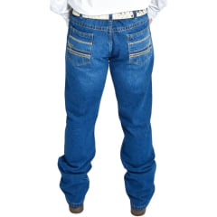 Calça Masculina Rodeo Farm Jeans Destroyer Escuro Brutão XX Bolso Bordado Ref: 100 50 00189