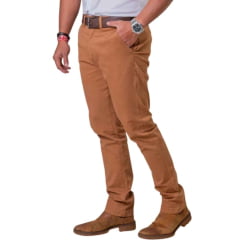 Calça Masculina Texas Farm Sarja Caramelo Casual Bootcut Ref: PDMS001