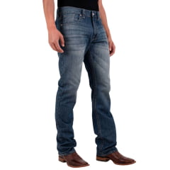 Calça Masculina TXC Jeans Alamo Azul Médio Com Bordado No Bolso Ref:18317
