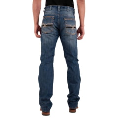Calça Masculina TXC Jeans Alamo Azul Médio Com Bordado No Bolso Ref:18317