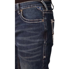 Calça Masculina TXC Jeans Azul Escuro Relaxed Fit Bootcut Dark Com Bordado No Bolso Ref:18390X4STR