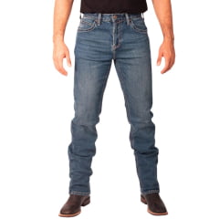Calça Masculina TXC Jeans Azul Médio 14 OZ Strech Relaxed Fit Bootcut Light Ref:18327X4STR