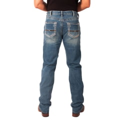 Calça Masculina TXC Jeans Azul Médio 14 OZ Strech Relaxed Fit Bootcut Light Ref:18327X4STR