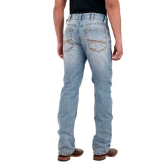 Calça Masculina TXC Jeans Rusty Azul Claro Relaxed Fit Com Bordado No Bolso Ref:18325