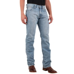 Calça Masculina TXC Jeans Rusty Azul Claro Relaxed Fit Com Bordado No Bolso Ref:18325