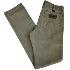 Calça Masculina Wrangler 11MWZ Icons Slim Jeans Sarja Lycra Kaki REF:W1MZUG323KA