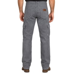 Calça Masculina Wrangler Brim Cargo Regular Cinza Chumbo Ref: WM1801