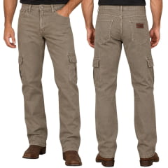 Calça Masculina Wrangler Brim Cargo Regular Kaki Ref: WM1801 Calça Masculina Wrangler Brim Cargo Regular Kaki Ref: WM1801