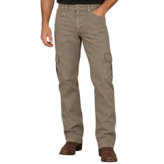 Calça Masculina Wrangler Brim Cargo Regular Kaki Ref: WM1801