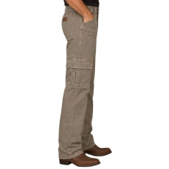 Calça Masculina Wrangler Brim Cargo Regular Kaki Ref: WM1801