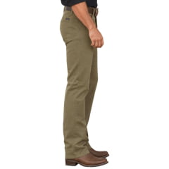 Calça Masculina Wrangler Com Elástico Sportwear Waist Sarja Cáqui Ref:WM1870