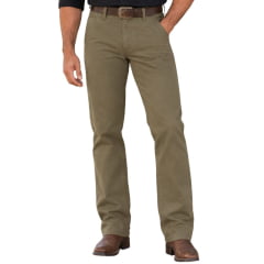Calça Masculina Wrangler Com Elástico Sportwear Waist Sarja Cáqui Ref:WM1870