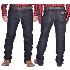 Calça Masculina Wrangler Jeans 13M Big E Tall Elastic Waist Preta Plus Size REF: 13M68WK38UN