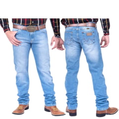 Calça Masculina Wrangler Jeans 13M Big E Tall Elastic Waistband Azul Claro Ref:13MS60438UN