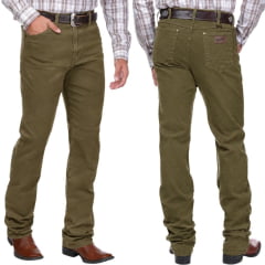 Calça Masculina Wrangler Jeans 13M Western Cowboy Cut Caqui Escuro Ref:13MWEKA36KA