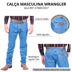 Calça Masculina Wrangler Jeans 47M Premium Performance Azul Médio REF: 47MACGK37 UN