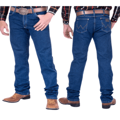 Calça Masculina Wrangler Jeans Azul Escuro 13M Big E Tall Elastic Waistband - REF: 13MS68438UN