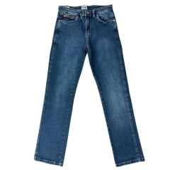 Calça Masculina Wrangler Jeans Azul Médio Com Lycra Texas Regular Ref:WM1279UN