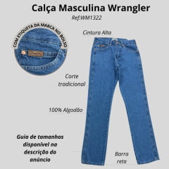 Calça Masculina Wrangler Jeans Azul Texas Regular Cody Ref:WM1322