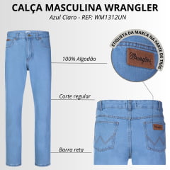 Calça Masculina Wrangler Jeans Delavê Texas Regular Cody REF: WM1312UN