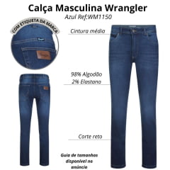 Calça Masculina Wrangler Jeans Lycra Action Confort Ref: WM1150