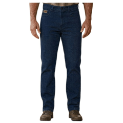 Calça Masculina Wrangler Texas Elastic Waistband Reta Lavagem Escura Ref:WM1951