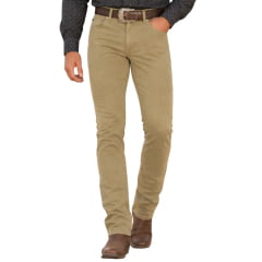 Calça Masculina Wrangler Texas Elastic Waistband Slim Sarja Bege Ref:WM1750