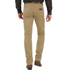 Calça Masculina Wrangler Texas Elastic Waistband Slim Sarja Bege Ref:WM1750