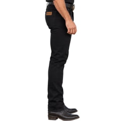 Calça Masculina Wrangler Texas Elastic Waistband Slim Sarja Preta Ref:WM1750