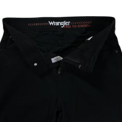 Calça Masculina Wrangler Texas Elastic Waistband Slim Sarja Preta Ref:WM1750