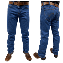 Calça Jeans Country Masculina Pura Raça Azul Escuro