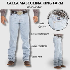 Calça Jeans Masculina King Farm  Blue King Delavê