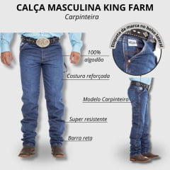 Calça Jeans Masculina King Farm Carpinteira 100% Algodão