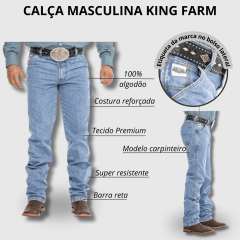 Calça Jeans Masculina King Farm Carpinteira Clara