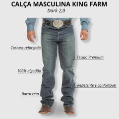Calça Jeans Masculina King Farm Dark King 100% Algodão