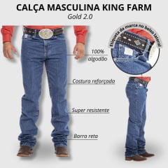 Calça Jeans Masculina King Farm Gold 2.0 100% Algodão