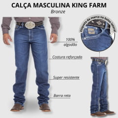 Calça Jeans Masculina Tradicional King Farm Bronze King