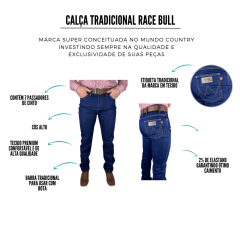 Calça Masculina Tradicional Race Bull Stone