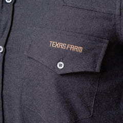 Camisa Masculina Texas Farm Flanelada Western Xadrez Preto - Ref:CAL655