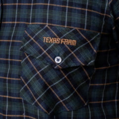 Camisa Masculina Texas Farm Flanelada Western Xadrez Verde Caramelo - Ref:CAL652