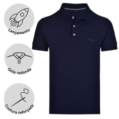 Camisa Gola Polo Masculina Wrangler Azul Marinho - Ref. WM9051MA