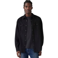 Camisa Masculina Levi's Barstow Western Standard Fit Manga Longa Preta REF:857440002