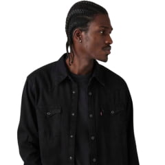 Camisa Masculina Levi's Barstow Western Standard Fit Manga Longa Preta REF:857440002