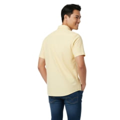 Camisa Masculina Aurochs Manga Curta Curta Sarja Lisa Amarelo Com Logo Bordado No Bolso Chumbo Ref:021