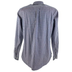 Camisa Masculina Aurochs Manga Longa Xadrez Azul Marinho/Branco Bolso Bordado Vermelho Ref: 12499
