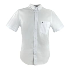 Camisa Masculina Aurochs Sarja Manga Curta Branco Com Bolso E Com Bordado Logo Preto REF: 11828